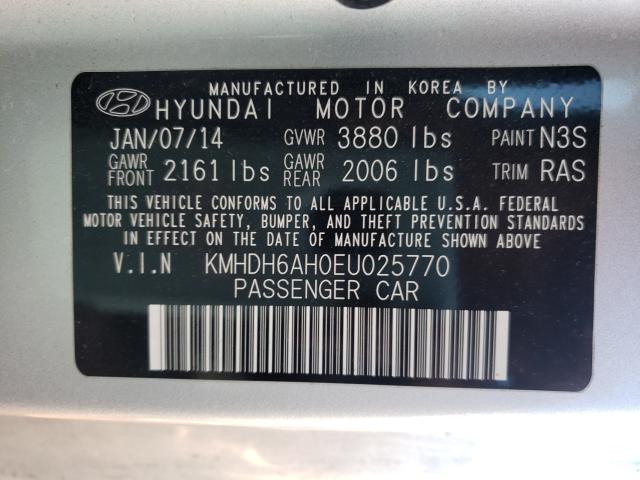 Photo 9 VIN: KMHDH6AH0EU025770 - HYUNDAI ELANTRA CO 