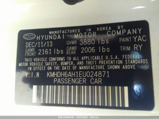 Photo 8 VIN: KMHDH6AH1EU024871 - HYUNDAI ELANTRA COUPE 