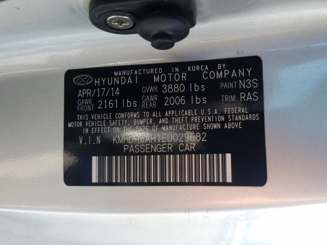 Photo 9 VIN: KMHDH6AH1EU029682 - HYUNDAI ELANTRA CO 