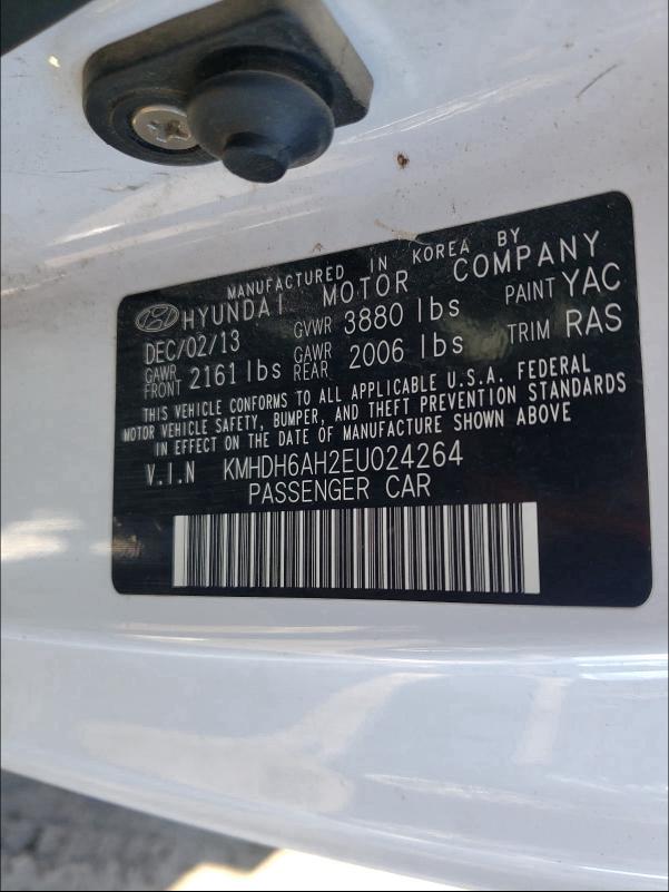 Photo 9 VIN: KMHDH6AH2EU024264 - HYUNDAI ELANTRA CO 