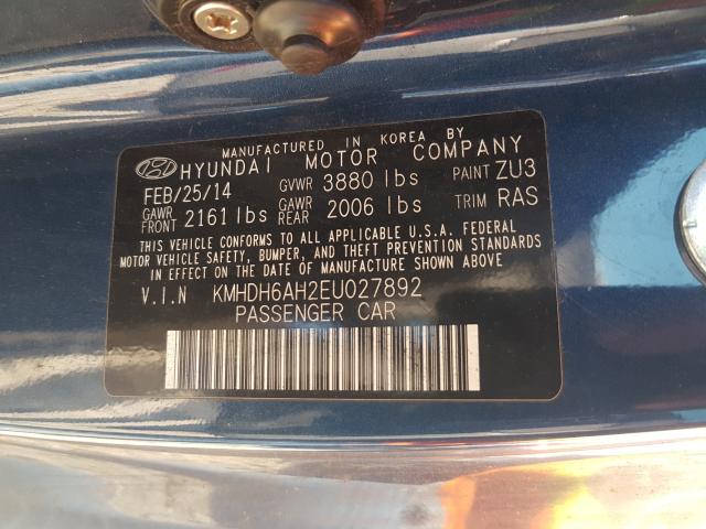 Photo 9 VIN: KMHDH6AH2EU027892 - HYUNDAI ELANTRA CO 