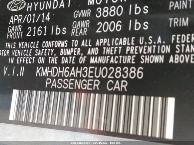 Photo 8 VIN: KMHDH6AH3EU028386 - HYUNDAI ELANTRA COUPE 