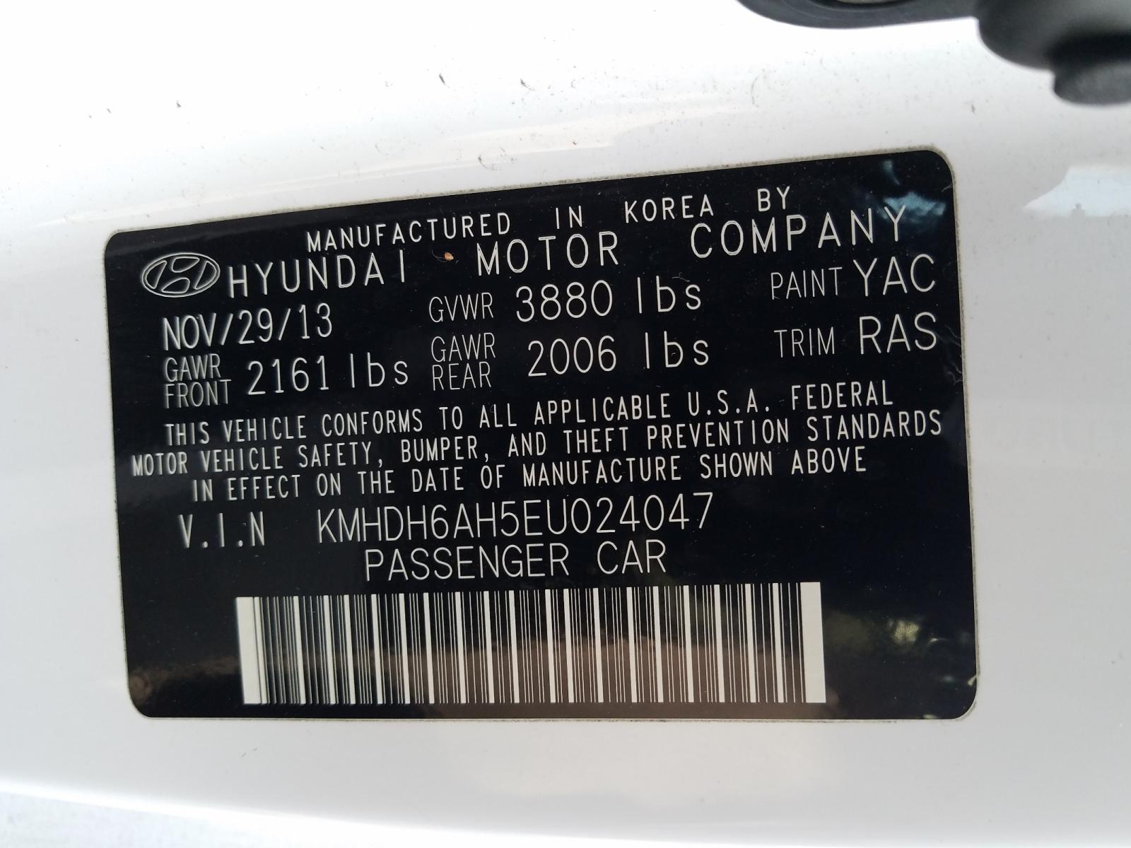 Photo 9 VIN: KMHDH6AH5EU024047 - HYUNDAI ELANTRA CO 