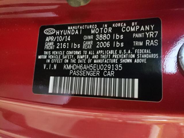 Photo 9 VIN: KMHDH6AH5EU029135 - HYUNDAI ELANTRA CO 