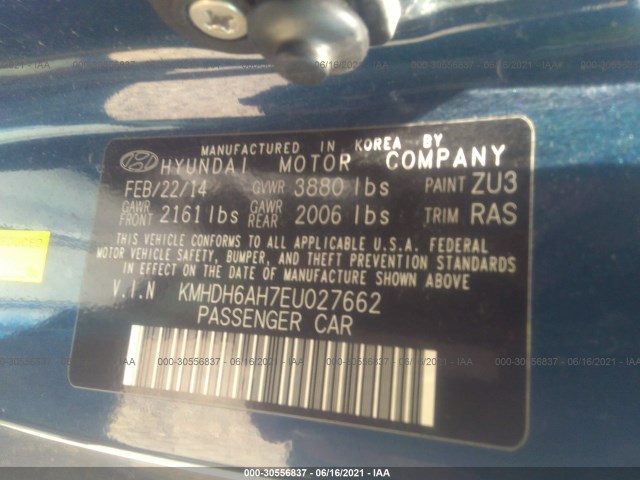 Photo 8 VIN: KMHDH6AH7EU027662 - HYUNDAI ELANTRA COUPE 