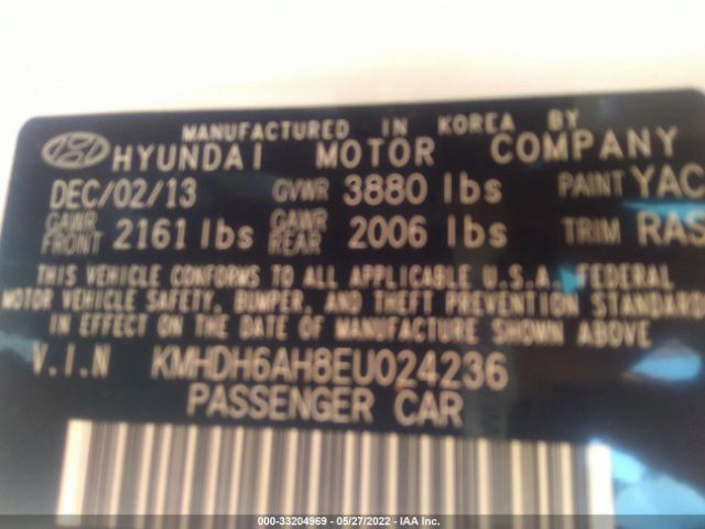 Photo 8 VIN: KMHDH6AH8EU024236 - HYUNDAI ELANTRA COUPE 