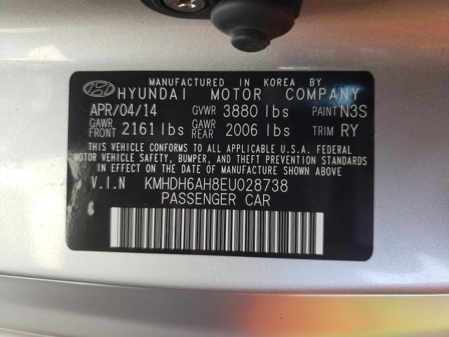 Photo 9 VIN: KMHDH6AH8EU028738 - HYUNDAI ELANTRA CO 