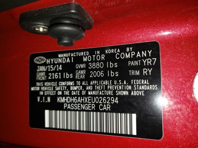 Photo 9 VIN: KMHDH6AHXEU026294 - HYUNDAI ELANTRA CO 