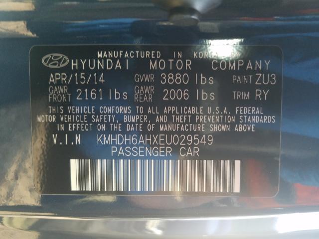 Photo 9 VIN: KMHDH6AHXEU029549 - HYUNDAI ELANTRA CO 