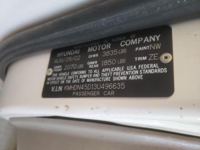 Photo 12 VIN: KMHDN45D13U496635 - HYUNDAI ELANTRA 