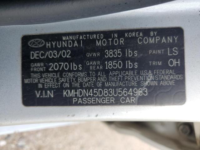 Photo 11 VIN: KMHDN45D83U564963 - HYUNDAI ELANTRA 