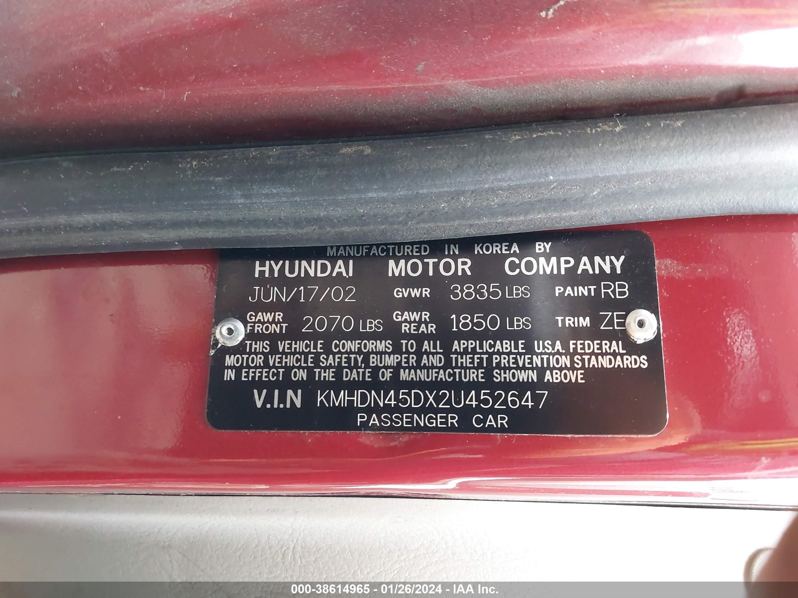 Photo 8 VIN: KMHDN45DX24452647 - HYUNDAI ELANTRA 