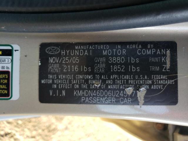 Photo 9 VIN: KMHDN46D06U245771 - HYUNDAI ELANTRA GL 