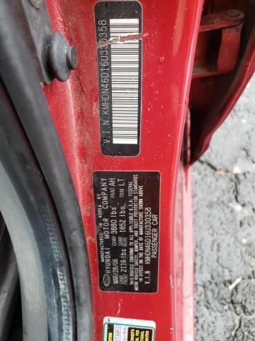 Photo 11 VIN: KMHDN46D16U330358 - HYUNDAI ELANTRA GL 