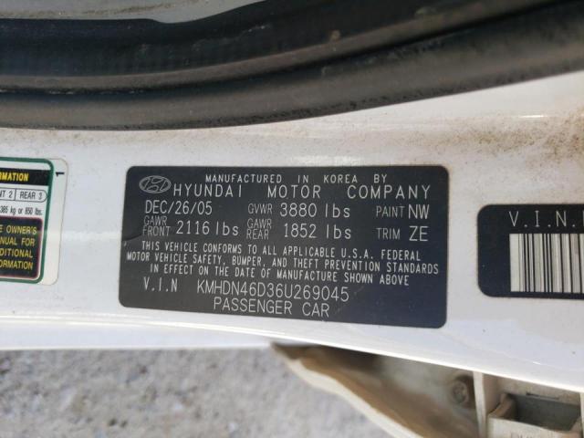 Photo 9 VIN: KMHDN46D36U269045 - HYUNDAI ELANTRA GL 