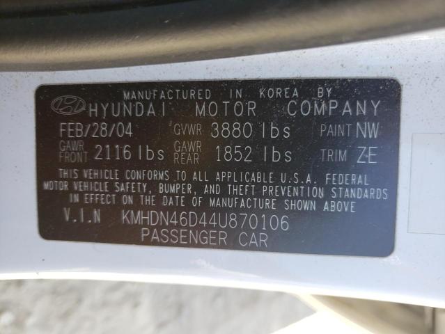 Photo 9 VIN: KMHDN46D44U870106 - HYUNDAI ELANTRA GL 