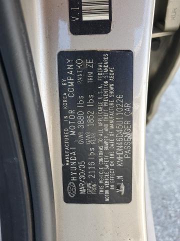 Photo 11 VIN: KMHDN46D45U110226 - HYUNDAI ELANTRA GL 