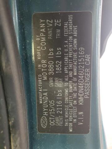 Photo 12 VIN: KMHDN46D46U215169 - HYUNDAI ELANTRA GL 