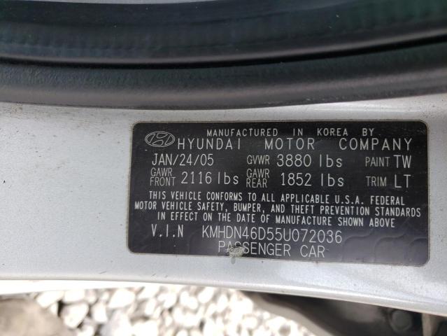 Photo 9 VIN: KMHDN46D55U072036 - HYUNDAI ELANTRA GL 