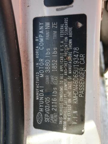 Photo 12 VIN: KMHDN46D65U193478 - HYUNDAI ELANTRA GL 