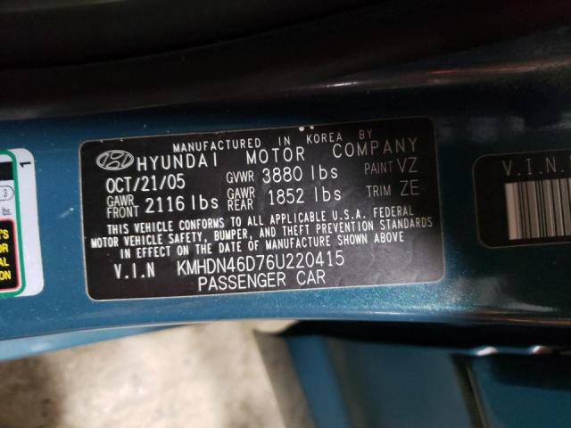 Photo 9 VIN: KMHDN46D76U220415 - HYUNDAI ELANTRA GL 