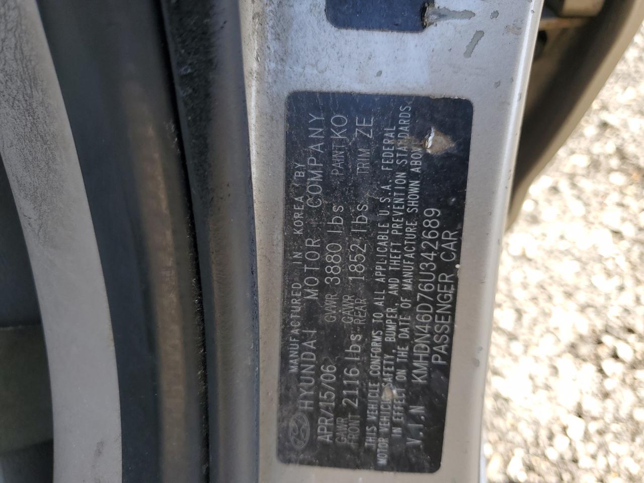 Photo 11 VIN: KMHDN46D76U342689 - HYUNDAI ELANTRA 