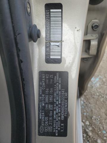 Photo 11 VIN: KMHDN46DX6U221641 - HYUNDAI ELANTRA GL 