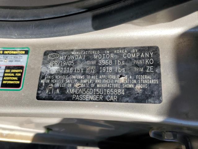 Photo 11 VIN: KMHDN56D15U165884 - HYUNDAI ELANTRA GL 