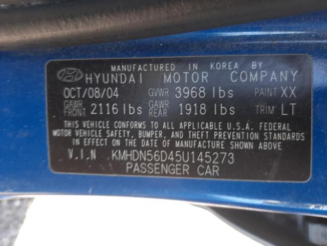 Photo 9 VIN: KMHDN56D45U145273 - HYUNDAI ELANTRA GL 