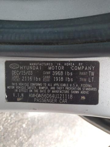 Photo 11 VIN: KMHDN56D64U121118 - HYUNDAI ELANTRA GL 