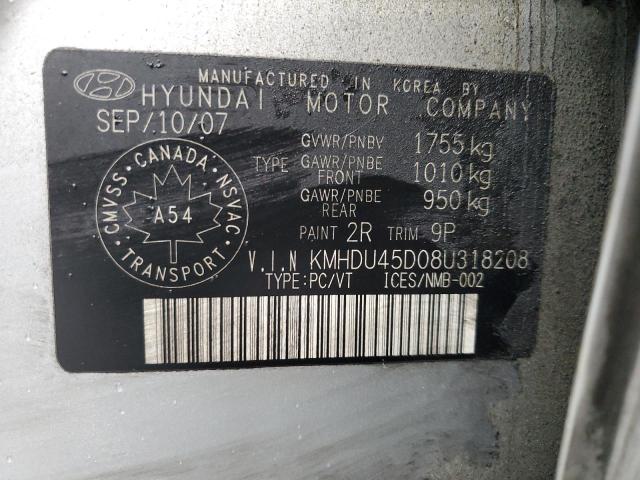 Photo 11 VIN: KMHDU45D08U318208 - HYUNDAI ELANTRA GL 