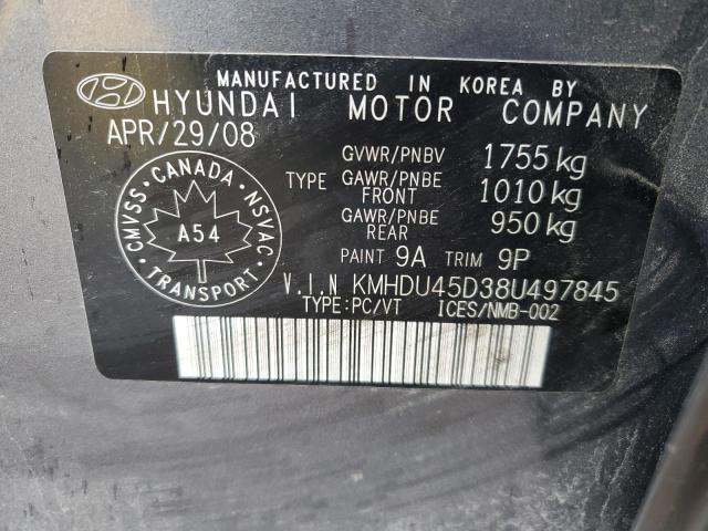 Photo 11 VIN: KMHDU45D38U497845 - HYUNDAI ELANTRA 