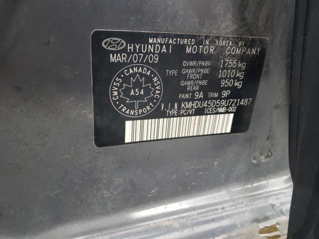 Photo 12 VIN: KMHDU45D59U721487 - HYUNDAI ELANTRA 