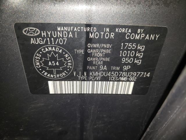 Photo 11 VIN: KMHDU45D78U297714 - HYUNDAI ELANTRA 