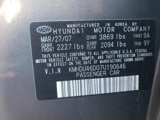 Photo 11 VIN: KMHDU46D07U190646 - HYUNDAI ELANTRA 