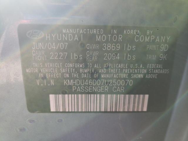 Photo 9 VIN: KMHDU46D07U250070 - HYUNDAI ELANTRA GL 