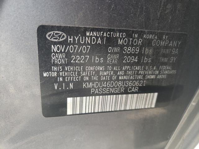 Photo 11 VIN: KMHDU46D08U360621 - HYUNDAI ELANTRA 