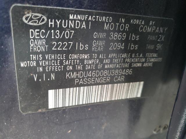 Photo 9 VIN: KMHDU46D08U389486 - HYUNDAI ELANTRA GL 