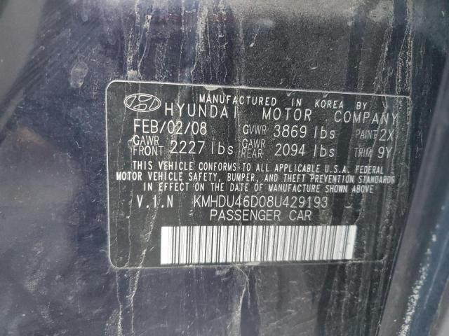 Photo 11 VIN: KMHDU46D08U429193 - HYUNDAI ELANTRA 