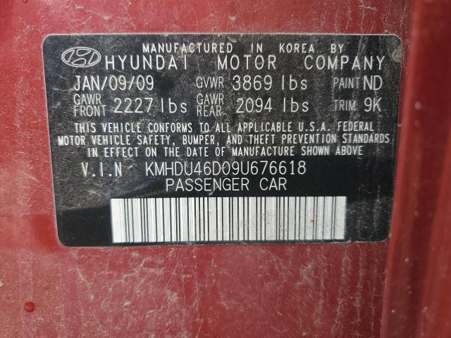 Photo 12 VIN: KMHDU46D09U676618 - HYUNDAI ELANTRA 