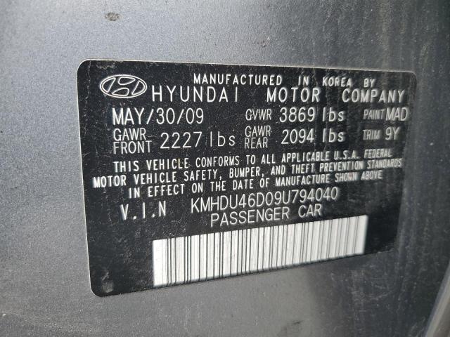 Photo 11 VIN: KMHDU46D09U794040 - HYUNDAI ELANTRA 