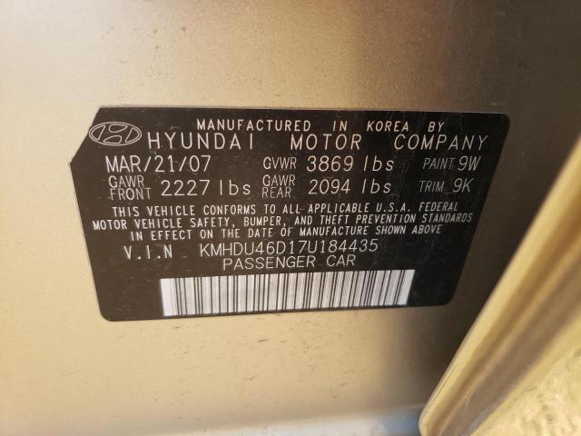 Photo 11 VIN: KMHDU46D17U184435 - HYUNDAI ELANTRA 