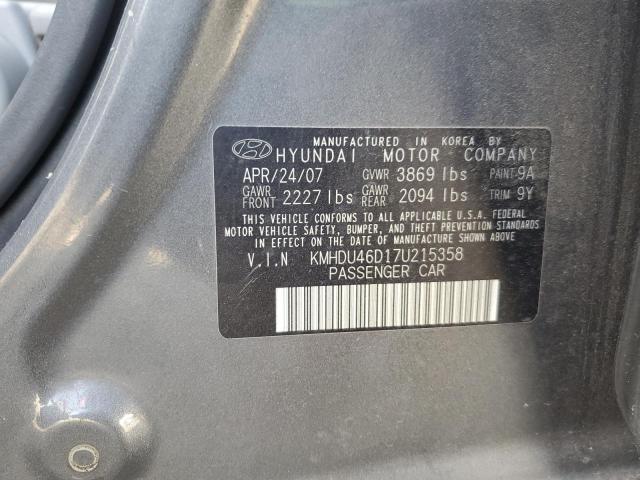 Photo 11 VIN: KMHDU46D17U215358 - HYUNDAI ELANTRA GL 