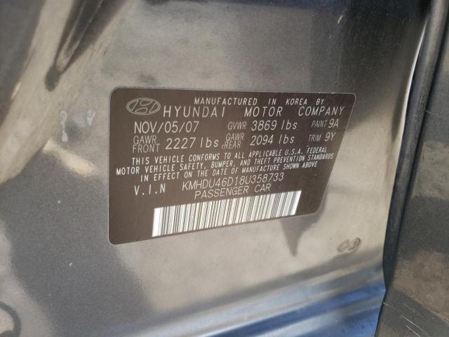 Photo 11 VIN: KMHDU46D18U358733 - HYUNDAI ELANTRA 