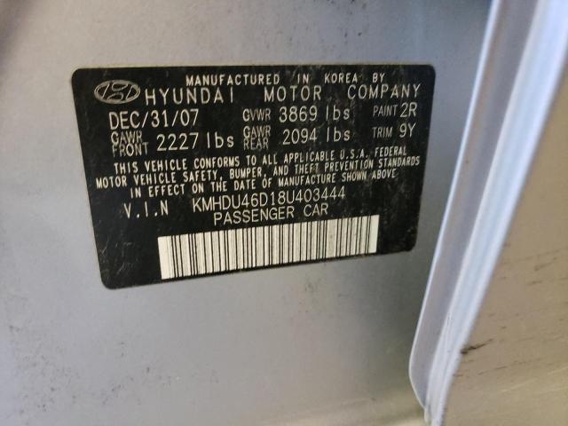 Photo 11 VIN: KMHDU46D18U403444 - HYUNDAI ELANTRA GL 