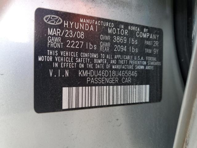 Photo 11 VIN: KMHDU46D18U465846 - HYUNDAI ELANTRA GL 