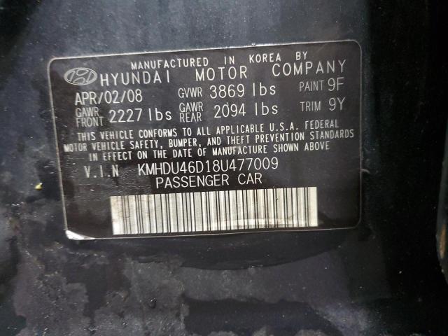 Photo 12 VIN: KMHDU46D18U477009 - HYUNDAI ELANTRA 