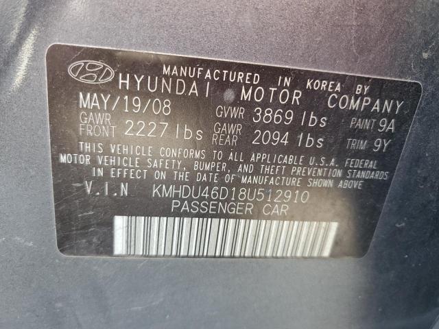 Photo 11 VIN: KMHDU46D18U512910 - HYUNDAI ELANTRA 