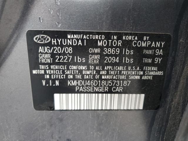 Photo 11 VIN: KMHDU46D18U573187 - HYUNDAI ELANTRA 