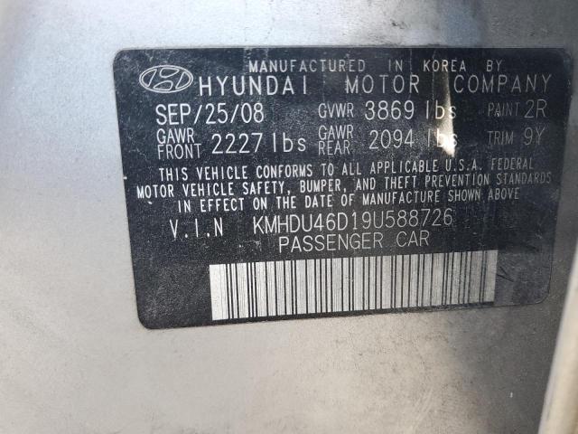 Photo 11 VIN: KMHDU46D19U588726 - HYUNDAI ELANTRA GL 